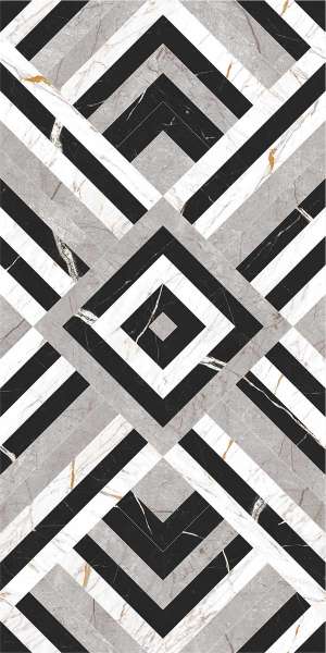 piso azulejo - 600 x 1200 mm (24 x 48 pulgadas) - nero-white-decor