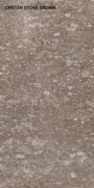 पीजीवीटी और जीवीटी टाइल्स - 600 x 1200 मिमी (24 x 48 इंच) - CRISTAN STONE BROWN P1