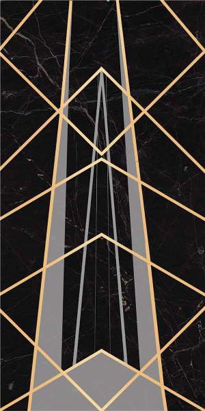 Glazed Porcelain Tiles - 600 x 1200 mm ( 24 x 48 inch ) - JASPER-BLACK-DECOR-A