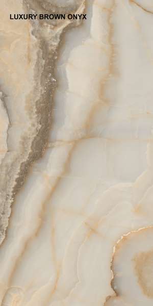 Glazed Porcelain Tiles - 600 x 1200 mm ( 24 x 48 inch ) - LUXURY BROWN ONYX P1