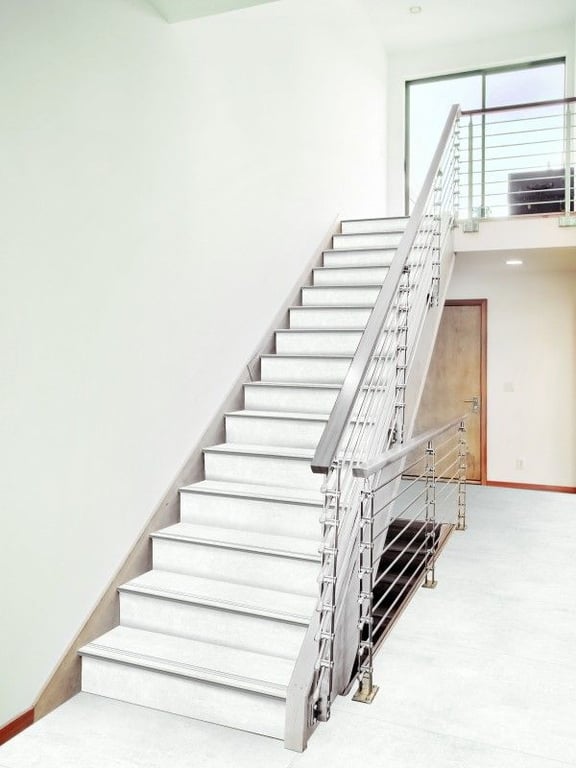 Stair Tiles - 300 x 1200 mm ( 12 x 48 inch ) - GLASSIA BIANCO_Riser