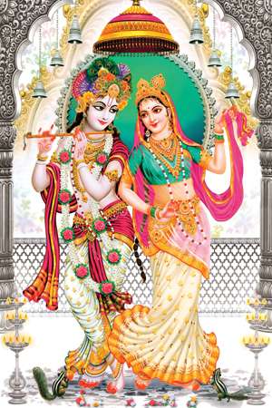 Ubin poster - 600 x 900 mm ( 24 x 36 inci ) - Krishna Radha Poster Wall Tile | 600x900mm (2x3ft) HG-06