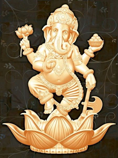 کاشی دیواری دیجیتال - 250 × 375 میلی متر ( 10 × 15 اینچ ) - Lord Ganesh Wall Tile Size : 250x375mm  1069-8pcs