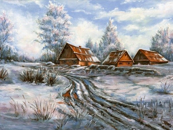 डिजिटल वॉल टाइल्स  - 250 x 375 मिमी (10 x 15 इंच) - Beautiful Snowy Landscape Wall Tile 250x375mm-  P-1051-8pcs