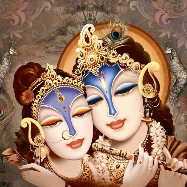 Настенная плитка диджитал - 300 x 450 мм (12 x 18 дюймов) - Radha Krishna 3D Wall Tile Size : 300x450mm - 8013