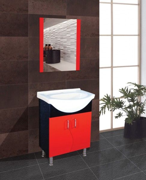 Cabinet Vanity  - Black 30 inch Floor Mounted Floating Vanity, Size - 800mm