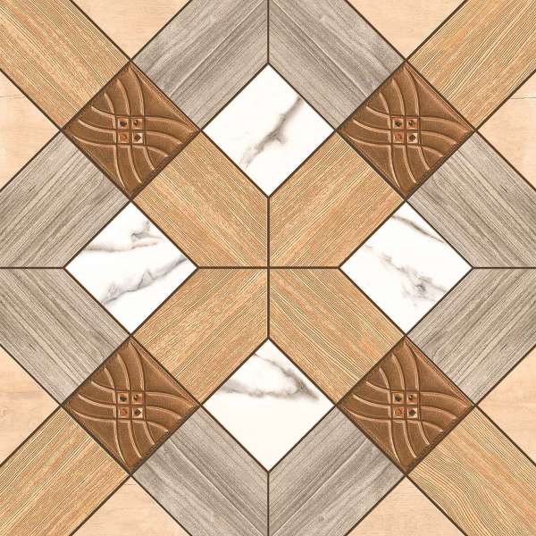 بلاط بورسلان - 600 × 600 مم (24 × 24 بوصة) - JW-049(RHOMBUS BEIGE)