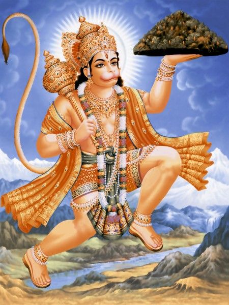 بلاط الحائط - 300 × 450 مم (12 × 18 بوصة) - Lord Hanuman Wall Tile 300x450mm -8011