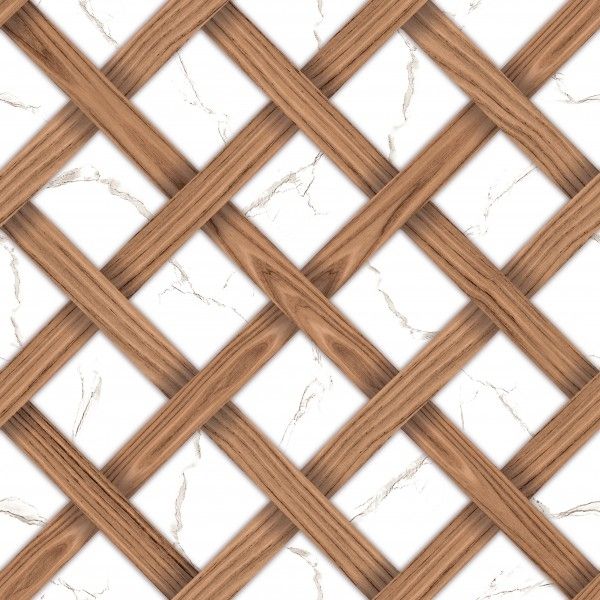 डिजिटल पोर्सिलेन  टाइल्स - 600 x 600 मिमी (24 x 24 इंच) - 4002_Cross Wood