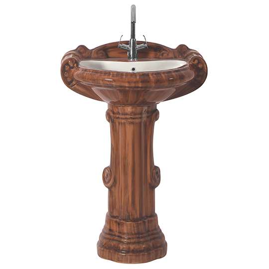 Wash Basin Pedestal  - Sterling Set Wooden