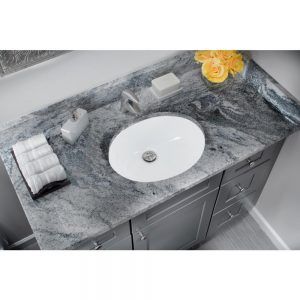 Porcelain Oval Bathroom Undermount Sink 1714