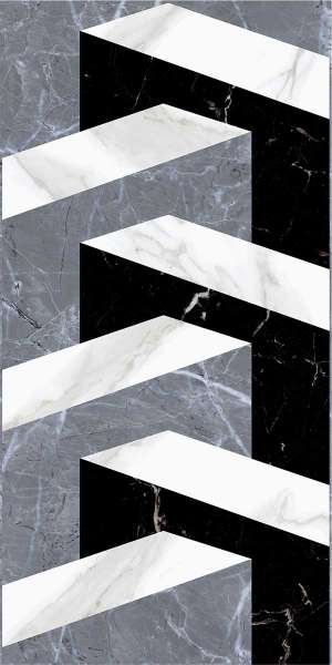 Glazed Porcelain Tiles - 600 x 1200 mm ( 24 x 48 inch ) - glaciar-white-decor-01