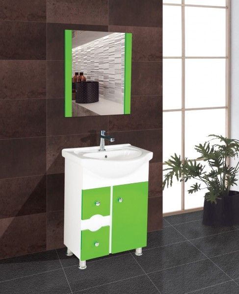 Cabinet Vanity  - Small Bathroom Vanity With Sink in Lime Colour