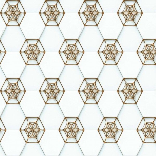 بلاط ثلاثي الأبعاد - اي حجم - HEXAGON WHITE