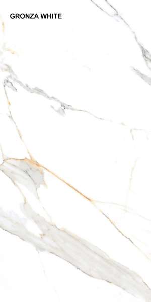 Glazed Porcelain Tiles - 600 x 1200 mm ( 24 x 48 inch ) - GRONZA WHITE_F1