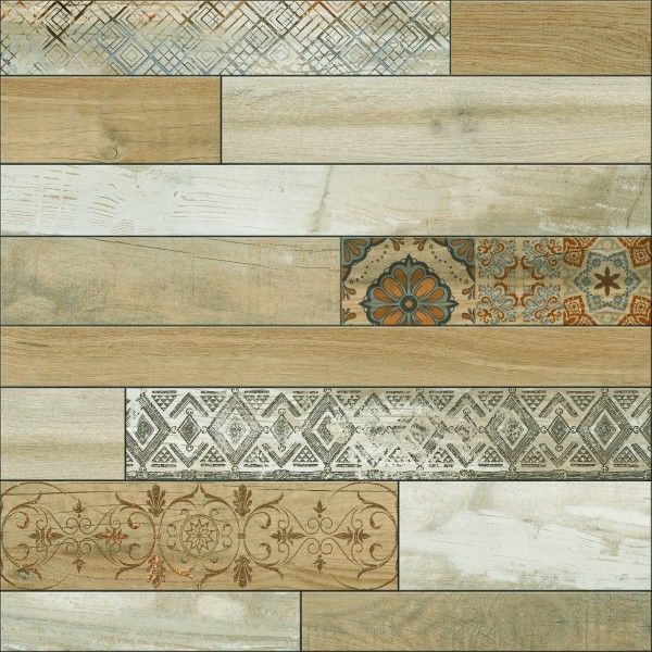 piastrelle gres porcellanato - 600 x 600 mm (24 x 24 pollici) - DECORA STRIP 7