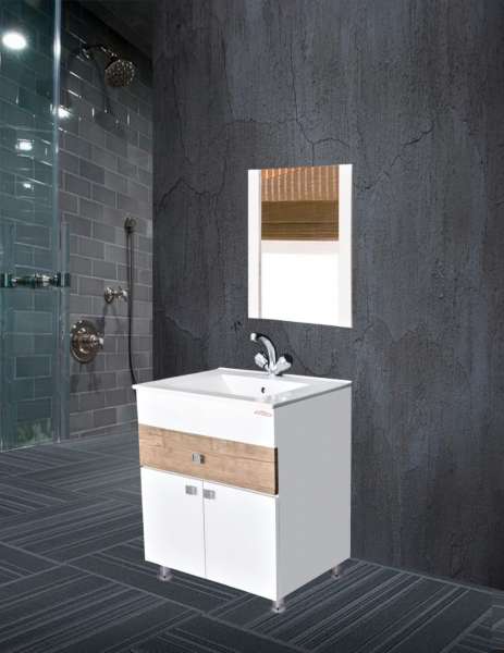 Cabinet Vanity  - White PVC Free Standing Bathroom Vanity 