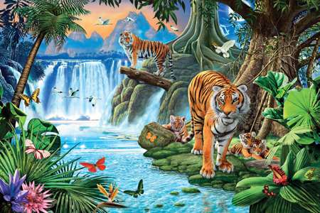 Azulejos de póster - 600 x 900 mm (24 x 36 pulgadas) - Rectangular  Natural Scenery Picture | Tiger tile | 600x900mm  HG-60