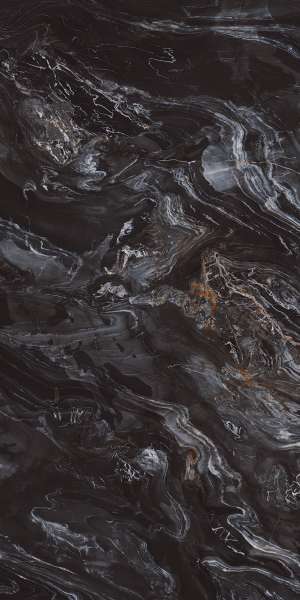 Porcelánico losas - 900 x 1800 mm (36 x 72 pulgadas) - WAVEY BLACK 1