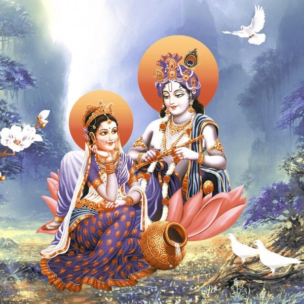 Ubin Dinding Digital - 300 x 450 mm (12 x 18 inci) - Radhe Krishna - Digital Wall Tile 300x450mm -8055