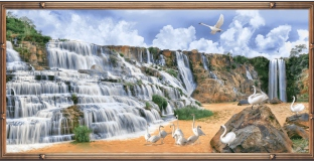 azulejo pintado - 600 x 1200 mm (24 x 48 polegadas) - Natural Scenery Waterfall | Ceramic Wall Tile | 600x1200mm G-411