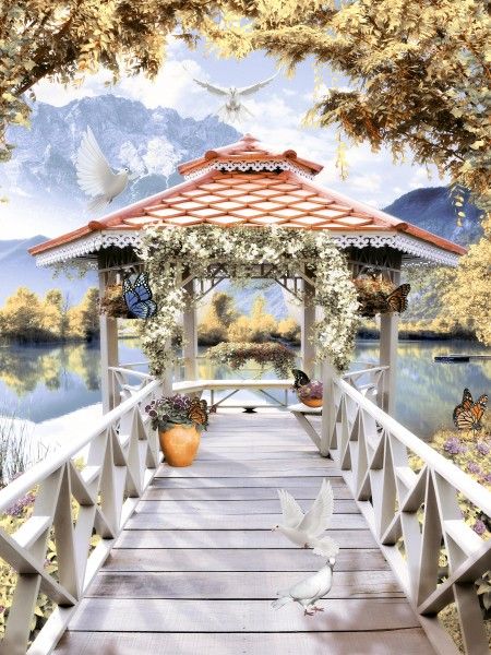 carrelage mural - 300 x 450 mm (12 x 18 pouces) - Beautiful Natural Scenery -Digital Wall Tile - 300x450mm(1x2ft) -8059