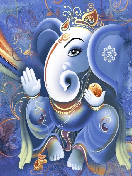 Настенная плитка диджитал - 250 x 375 мм (10 x 15 дюймов) -  Ganesh Poster | 3D Wall Tile 250x375mm 1077-8pcs