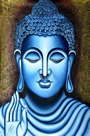 Ubin poster - 600 x 900 mm (24 x 36 inci) - Decorative Lord Buddha | 3D Poster Wall Tile | 600x9000mm (2x3ft) HG-34