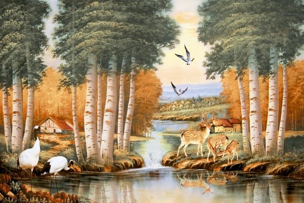 壁 タイル - 300 x 450 mm（12 x 18インチ） - Beautiful Nature Scenery Poster Tile - 300x450mm -8005