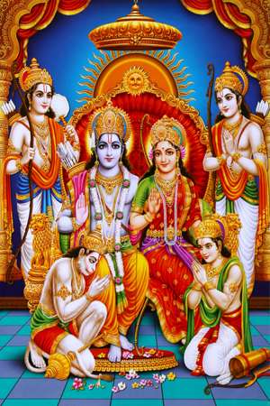 Ubin poster - 600 x 900 mm (24 x 36 inci) -  Shri Ram Darbar Picture | High Glossy Wall Tile | 600x900mm (2x3ft)HG-22