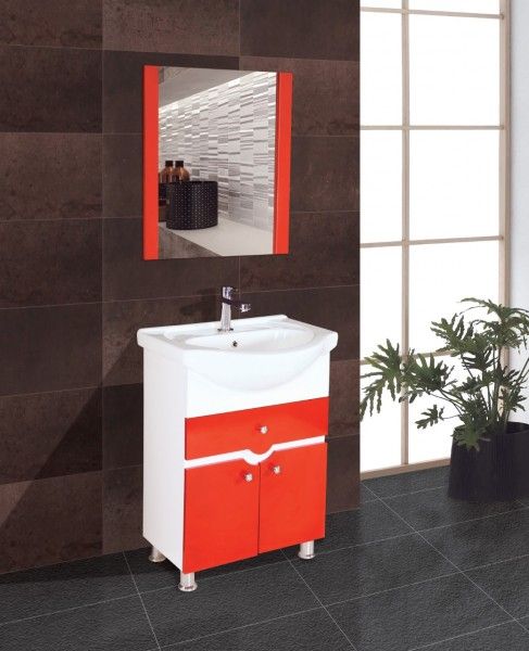 Cabinet Vanity  - 24 Inch Free Standing Bathroom Vanities in Red Color