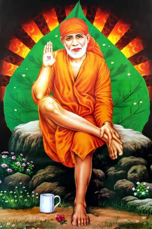 Ubin poster - 600 x 900 mm ( 24 x 36 inci ) - Saibaba God Poster Wall Tile | 600x900mm (2x3ft) HG-32