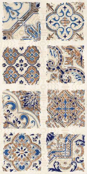 azulejo hidráulico - 600 x 1200 mm (24 x 48 polegadas) - medina-ivory-decor