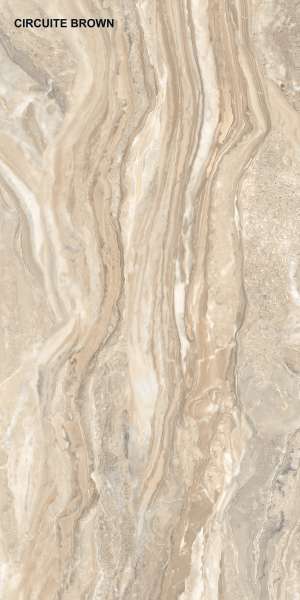 Glazed Porcelain Tiles - 600 x 1200 mm ( 24 x 48 inch ) - CIRCUITE BROWN P1 