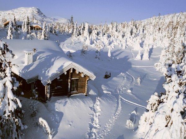 Ubin Dinding Digital - 250 x 375 mm (10 x 15 inci) - Snowy House Natural Scenery | Poster Tile - 250x375mm P-1001