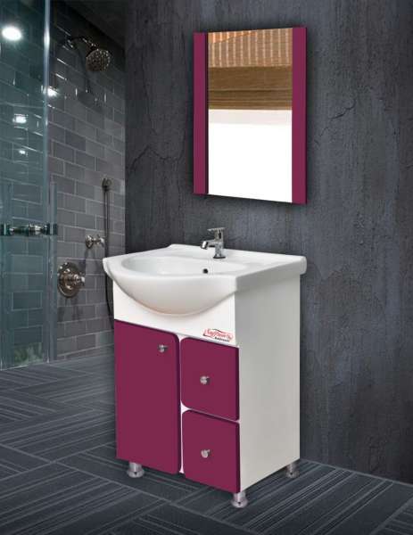 Cabinet Vanity  - White & Purple Floor Mounted  PVC Bathroom Vanities