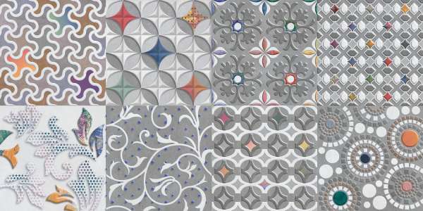 Digital odi Tiles - 300 x 600 mm (12 x 24 inch) - SPACE GRAY_DECOR_6_{313}