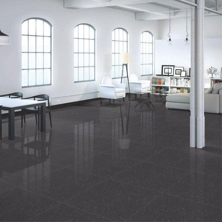 effetto marmo - 600 x 600 mm (24 x 24 pollici) - TROPICANA BLACK