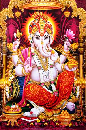 Poster tiles - 600 x 900 mm ( 24 x 36 inch ) - High Glossy Lord Ganesh Picture Tile 600x900mm HG-05