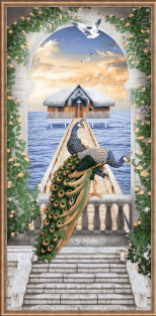 Ubin poster - 600 x 1200 mm ( 24 x 48 inci ) -  Peacock Design | Ceramic Poster Tile | 600x1200mm G-403