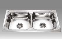 Irin Alagbara Irin idana ifọwọ  - 1MM Premium Drain Board & Double Bowl