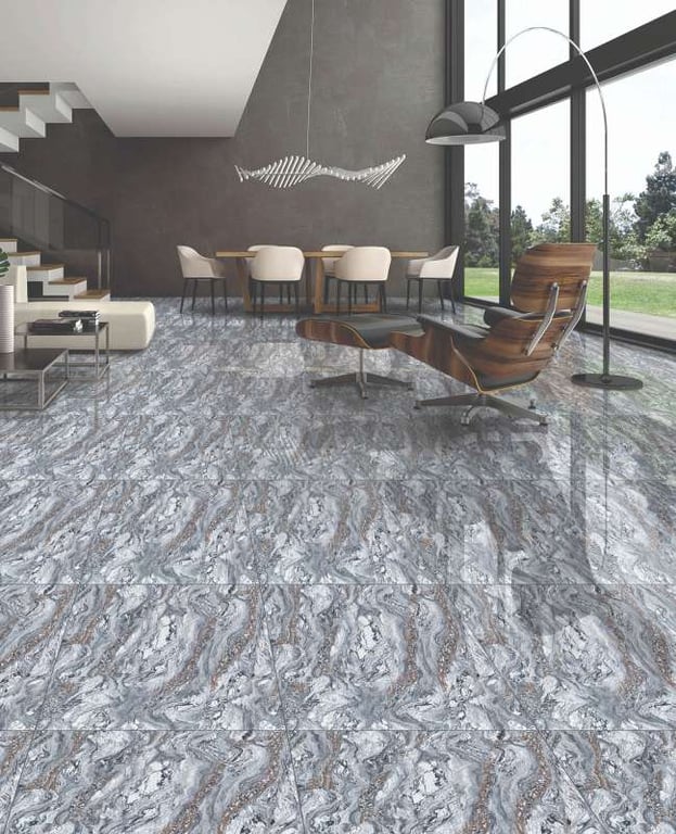 Kothak Vitrified Diisi kaping pindho - 600 x 600 mm ( 24 x 24 inci ) - DREGA ASH - DK