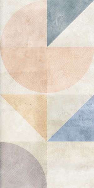 Glazed Porcelain Tiles - 600 x 1200 mm ( 24 x 48 inch ) - ARACANO-BEIGE-DECOR-A