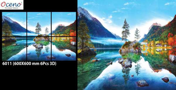 Poster tiles - 600 x 600 mm ( 24 x 24 inch ) - 3D Multicolour Natural Scenery | Poster Tile | 600x600mm 6011