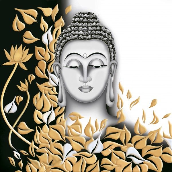 Wall Tiles - 300 x 450 mm  ( 12 x 18 inch ) - Decorative Lord Buddha Wall Tile 300x450mm - 8014