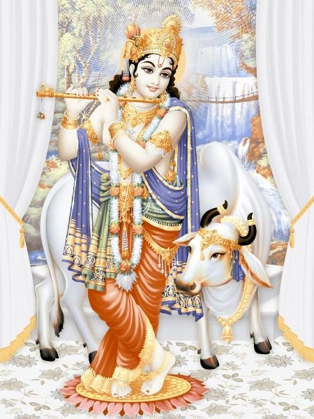 wandfliesen - 250 x 375 mm (10 x 15 Zoll) - Lord Krishna Poster Tile 250x375mm 1075-8pcs