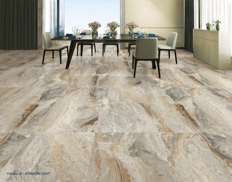 Glazed Porcelain Tiles - 600 x 1200 mm ( 24 x 48 inch ) - Asteroid Light