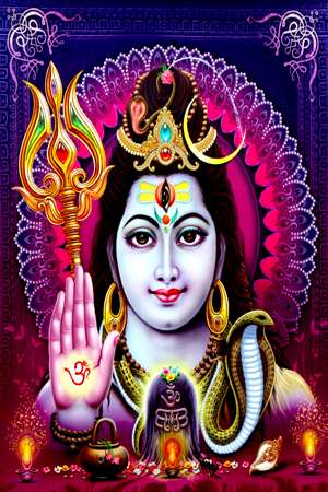 Ubin poster - 600 x 900 mm (24 x 36 inci) - Multicolor Lord Shiva Poster Wall Tile | 600x900mm (2x3ft)HG-18