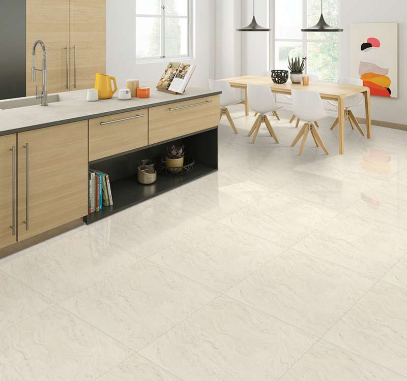 Vitrified Tiles - 600 x 600 mm ( 24 x 24 inch ) - DREGA MINT WHITE - LT