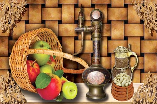 Kothak poster - 600 x 1200 mm ( 24 x 48 inci ) -  Fruit Basket Design | Kitchen Wall Tile 600x1200mm -5019